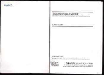 Karel Kupka: Statistické řízení jakosti