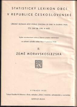 Statistický lexikon obcí v zemi moravskoslezské