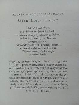 Zdeněk Wirth: Státní hrady a zámky