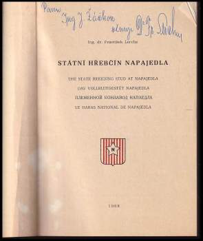 František Lerche: Státní hřebčín Napajedla