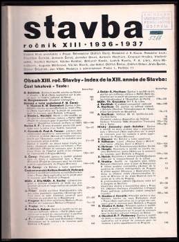 J. E. Koula: Stavba roč. XIII. 1936 - 1937 číslo 1 - 12