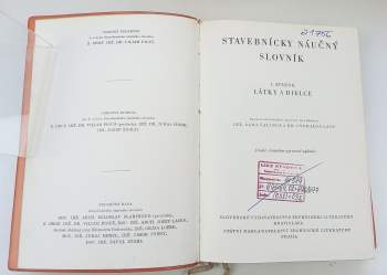 Samo Šaling: Stavebnícky náučný slovník I - V v 8 svazcích - KOMPLET