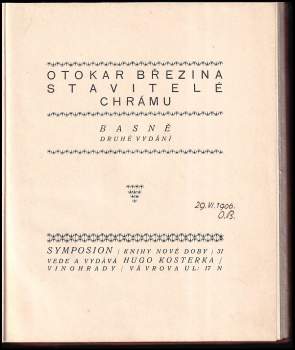Otokar Březina: Stavitelé chrámu