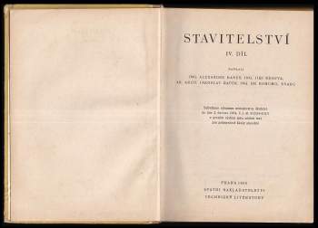 Bohumil Švarc: Stavitelství IV.