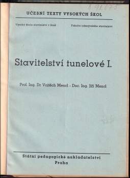 Vojtěch Mencl: Stavitelství tunelové