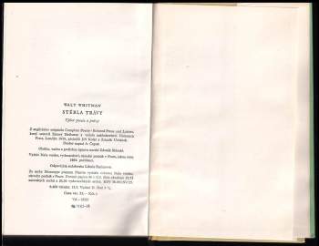 Walt Whitman: Stébla trávy