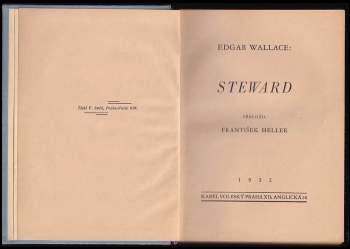 Edgar Wallace: Steward