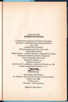 Adolf Dickfeld: Stíhačova stopa