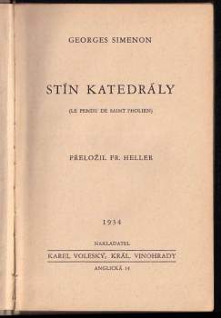 Georges Simenon: Stín katedrály