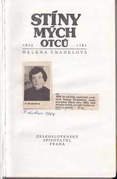 Helena Šmahelová: Stíny mých otců