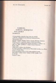 Gabriel García Márquez: Sto roků samoty