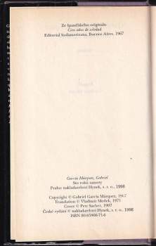 Gabriel García Márquez: Sto roků samoty