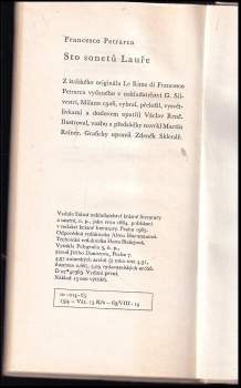 Francesco Petrarca: Sto sonetů Lauře