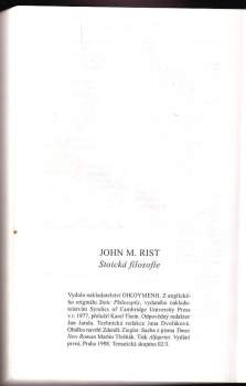 John Michael Rist: Stoická filosofie