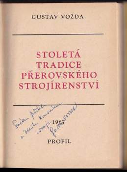 Gustav Vozda: Stoletá tradice přerovského strojírenství