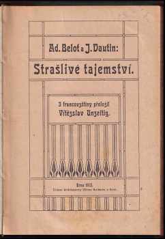 Adolphe Bélot: Strašlivé tajemství