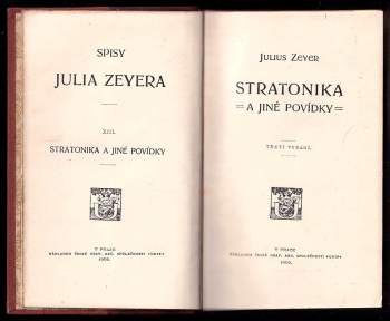 Julius Zeyer: Stratonika a jiné povídky