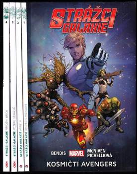 Strážci galaxie KOMPLET : Díl 1-4 Kosmičtí Avengers + Angela + Rozpad Strážců + Prvotní hřích - Brian Michael Bendis, Brian Michael Bendis, Brian Michael Bendis, Brian Michael Bendis, Brian Michael Bendis (2017, Crew) - ID: 769303