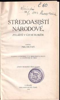 Emanuel Fait: Středoasijští národové