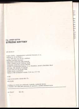 Josef Kotyk: Střešní krytiny