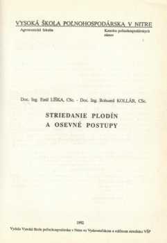 Striedanie plodín a osevné postupy