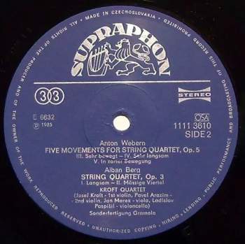 Alban Berg: String Quartet / Five Movements / String Quartet No. 3