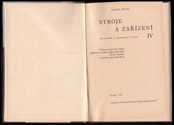 Karel Jech: Stroje a zařízení