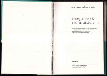 Pavel Hlásek: Strojírenská technologie III