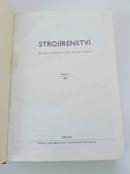 M Vlk: Strojírenství - časopis ministerstva strojírenství - svazek 7