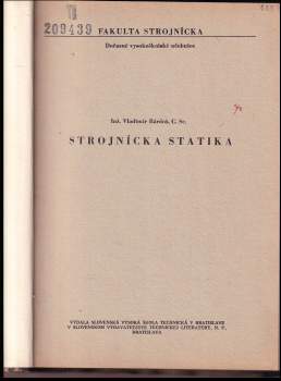 Vladimír Bárdoš: Strojnícka statika