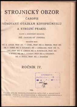 Jaroslav Jindra: Strojnický obzor Ročník IV