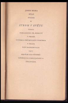 Josef Hora: Strom v květu
