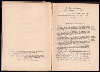 Bohuš Balajka: Stručné dějiny české a slovenské literatury