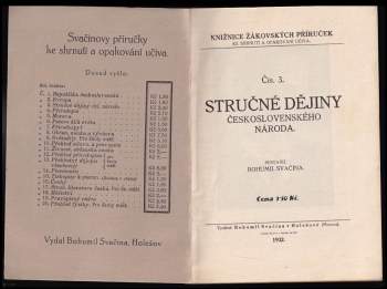 Bohumil Svačina: Stručné dějiny československého národa