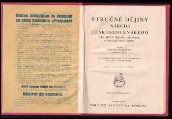 Eduard Moravec: Stručné dějiny národa československého pro školy obecné, občanské a potřebu soukromou