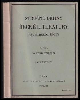 Stručné dějiny řecké literatury pro střední školy
