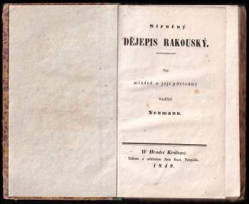 Pantaleon Neumann: Stručný dějepis rakouský