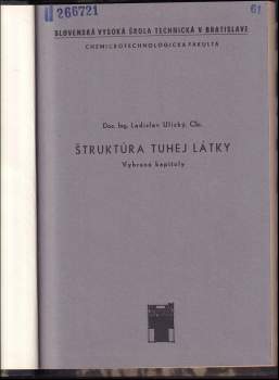 Ladislav Ulický: Štruktúra tuhej látky
