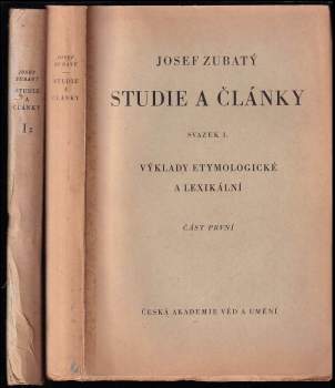 Studie a články - svazek I. - část první a druhá