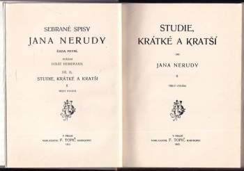 Jan Neruda: Studie krátké a kratší