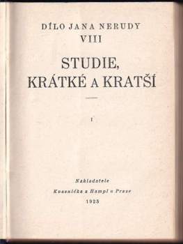 Jan Neruda: Studie krátké a kratší