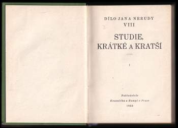Jan Neruda: Studie krátké a kratší