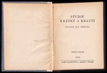 Jan Neruda: Studie krátké a kratší