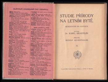 Karl Kraepelin: Studie přírody na letním bytě