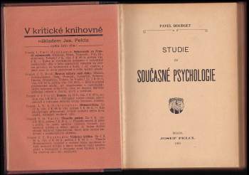Paul Bourget: Studie ze současné psychologie