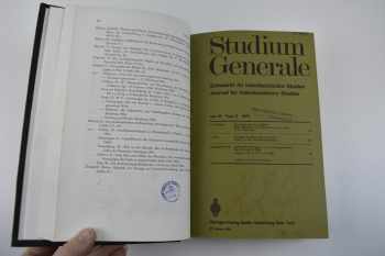 Studium Generale (Zeitschrift für interdisziplinäre Studien / Journal for interdisciplinary studies), vol. 23