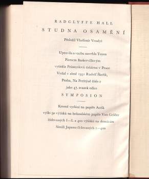 Radclyffe Hall: Studna osamění