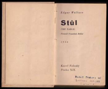 Edgar Wallace: Stůl