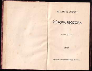 Samuel Štefan Osuský: Štúrova filozofia