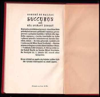 Honoré de Balzac: Succubus, aneb, Běs sviňavý ženský